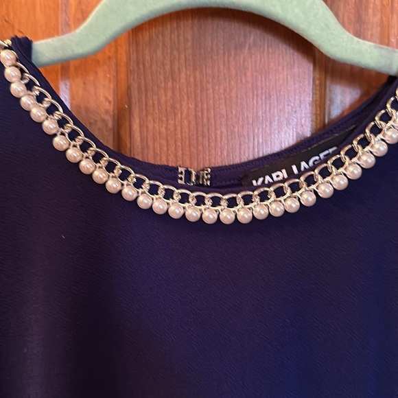 Dress, size 10, blue with pearl neckline - Picture 2 of 5